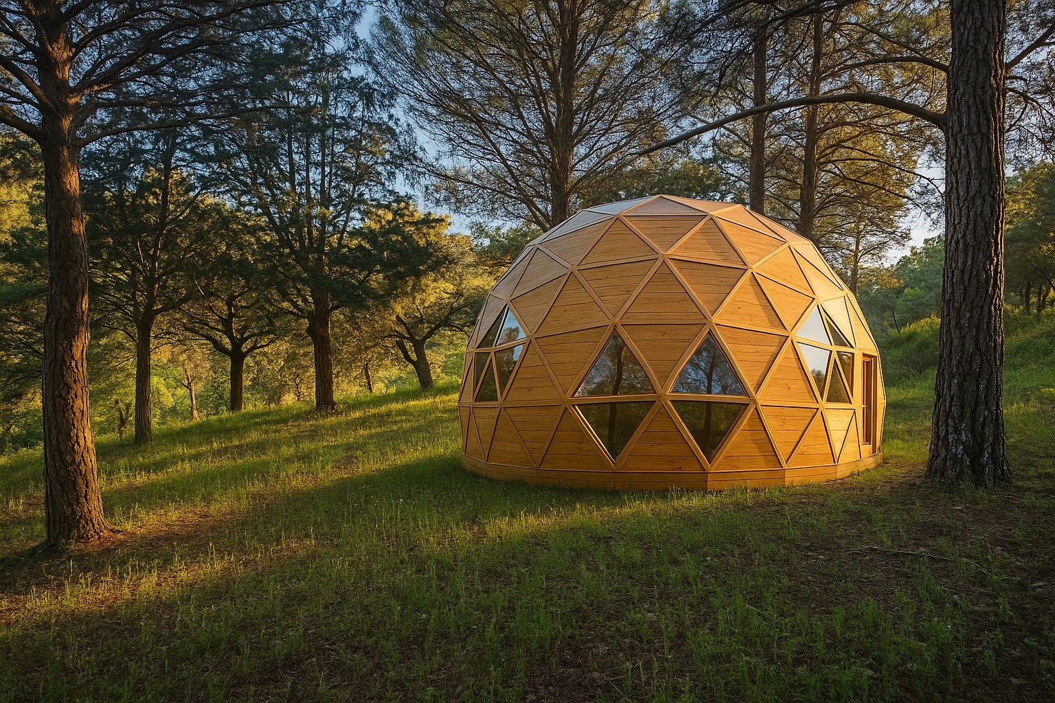 Geodomo estructura geodésica en la naturaleza